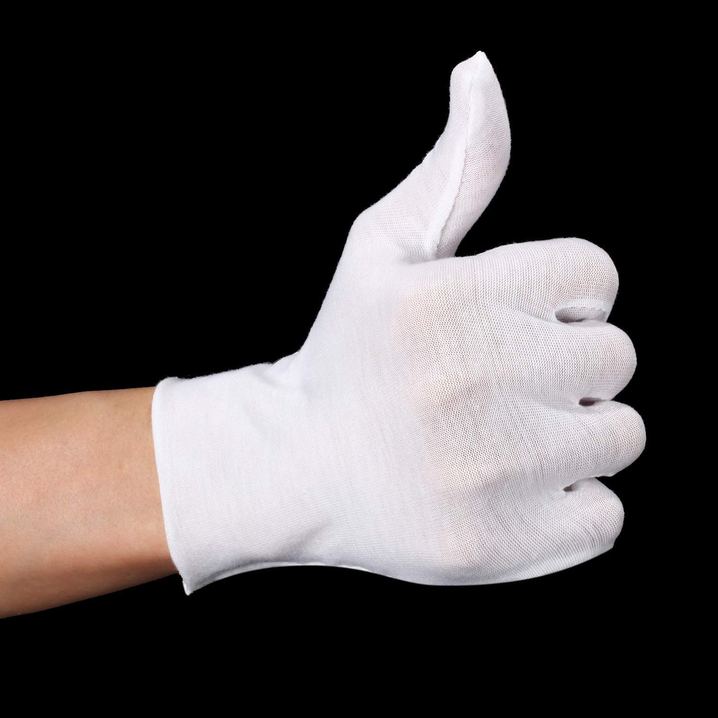 SATINIOR 120 Pcs Cotton Gloves Bulk Stretchy Work Inspection Gloves for Women Men Dry Hand Handling Art Coin Jewelry (L,White)