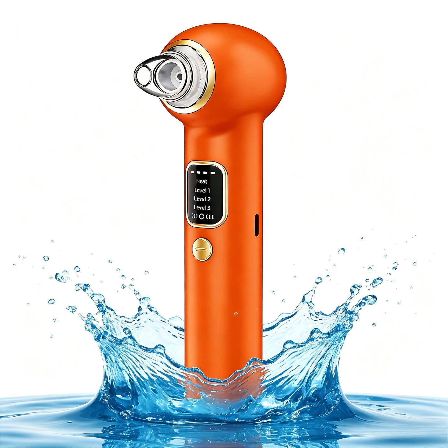 Blackhead Remover Pore Vacuum with Heating - Blackhead Extractor with 3 Adjustable Suction Levels, 5 Probes - Blackhead Remover Tools for Women & Men (Orange)