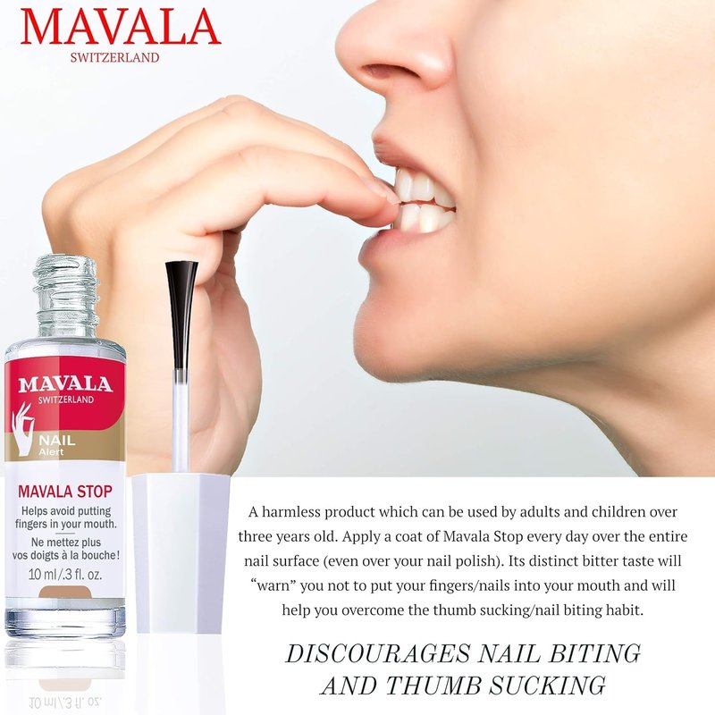 Mavala Stop Nail Polish Treatment - Bitter Taste Deterrent for Nail Biting | Easy Application for Ages 3+ | 0.3 Fl Oz