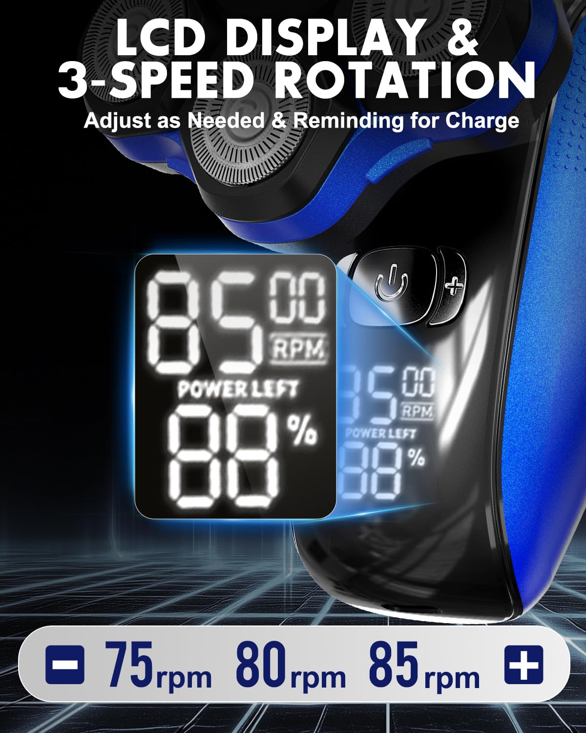 LOBINH Head Shavers for Bald Men - Magnetic 7D Detachable Head Shaver, 100% Waterproof Wet Dry, Rechargeable Cordless Electric Razor, Rotary Shavers with LED Display, Fast Charging