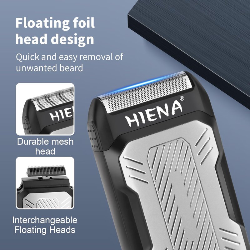 HIENA PRO Cordless Hair Clippers for Men, Professional Barber Kit - Beard Trimmer, Aluminum Foil Shaver, Nose Trimmer, 10 Limit Combs - Fast Charge, Smart LED Display (Clippers/Trimmer)