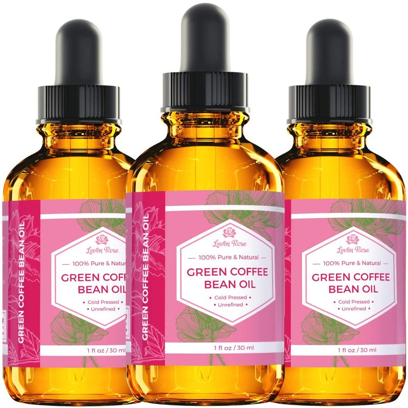 Green Coffee Bean Oil - 100% Natural Cold Pressed Unrefined Oil for Eyes, Face, Nails & Hair - 1 oz Bottle
