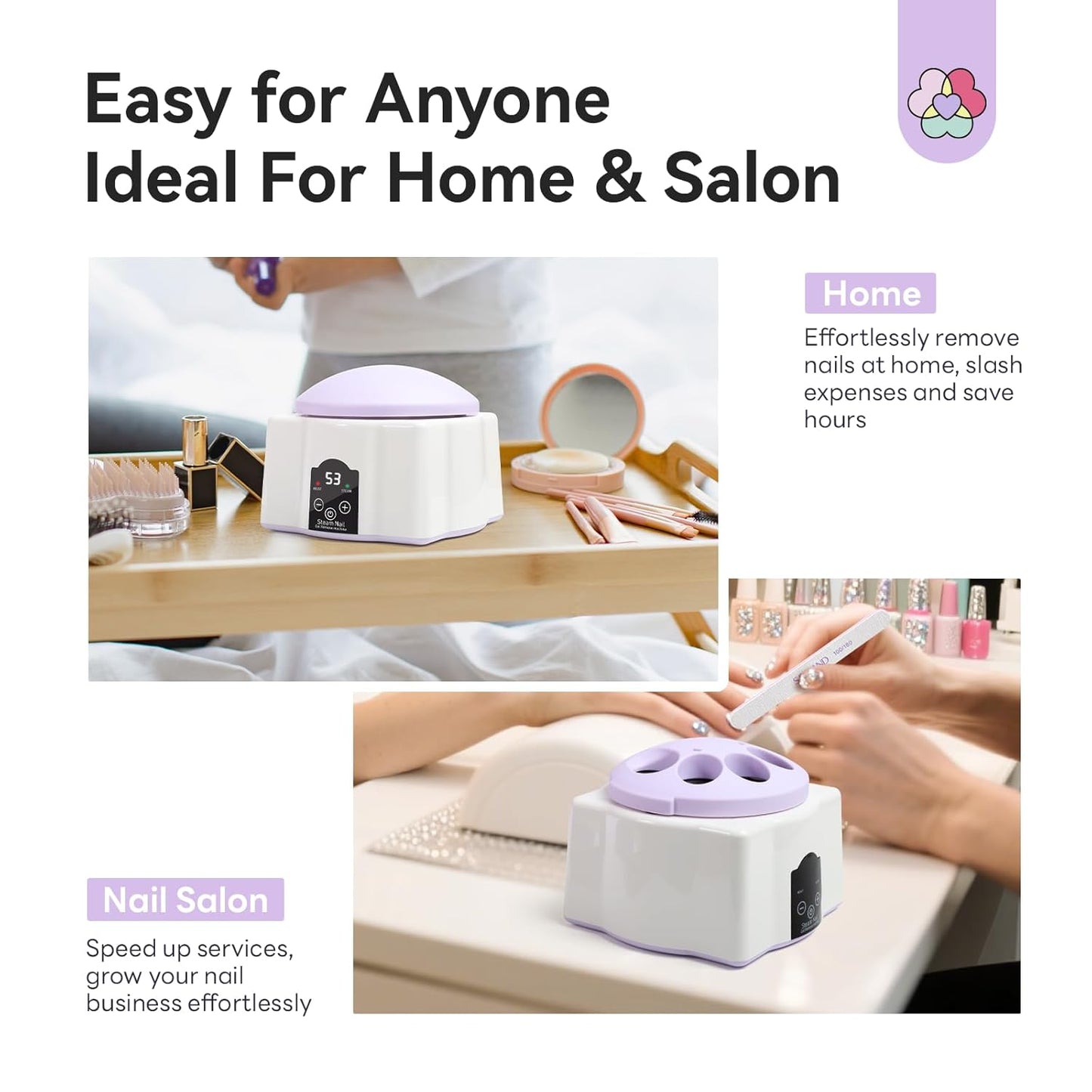 Nail Polish Remover Machine - Acetone Gel & Soaking Bowl for Acrylic Nails | DIY Home Salon Tool