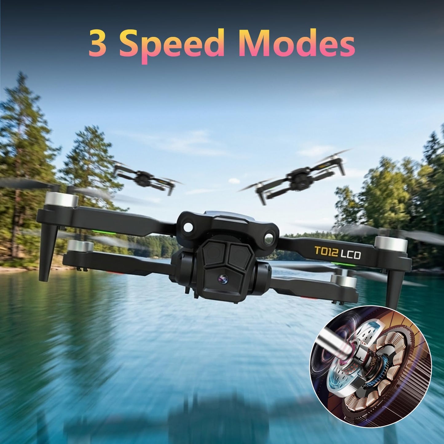 Drone with Camera LCD Screen RC FPV Drone with Brushless Motor Professional Live Video UHD, Drones for Adults Foldable Mini Quadcopter for Beginners, 360° Flips Support 32G SD Card MAX Under 250G Gifts