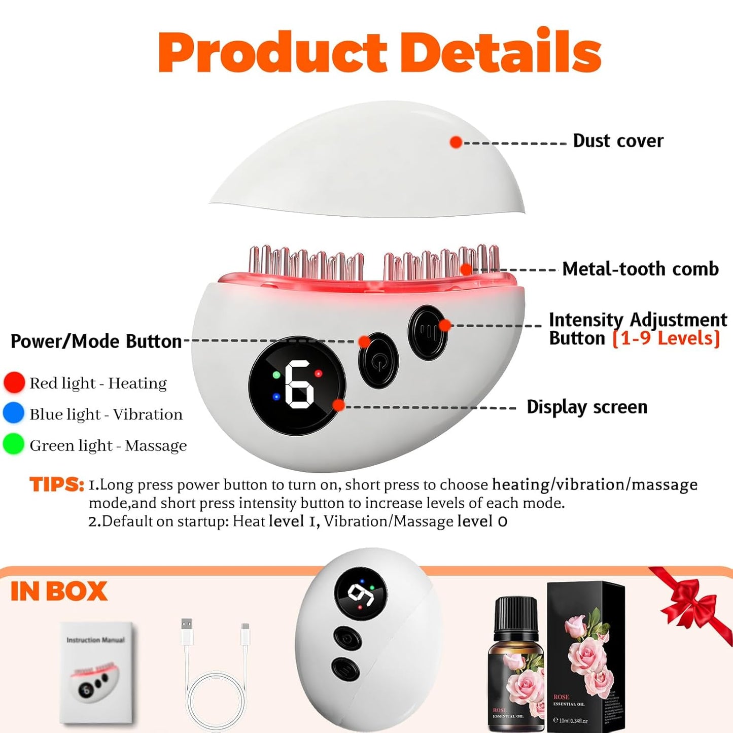 Electric Lymphatic Contour Face Brush - 9 Heating Levels, Massage & Vibration Tool for Double Chin & Jawline Sculpting