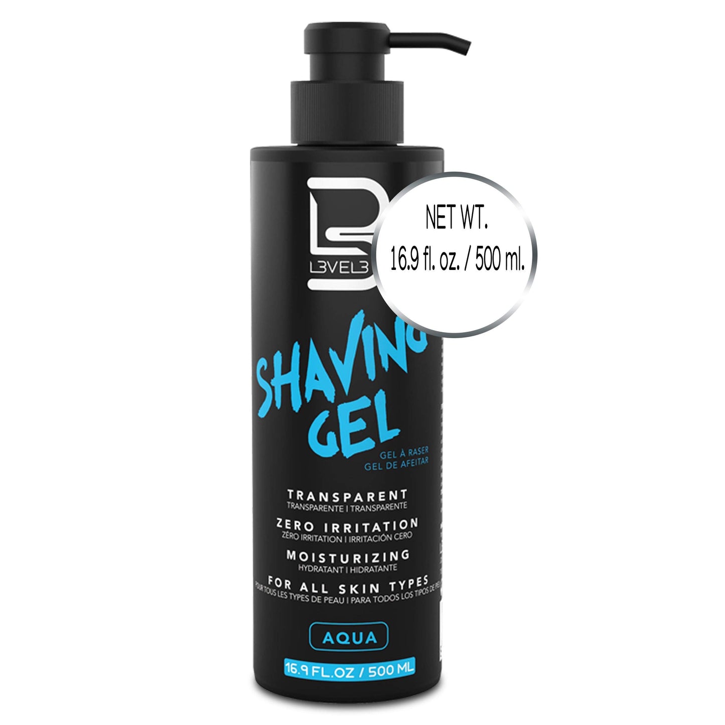 L3 Shaving Gel - Straight Razor Shave Gel - Non-Irritating - Refreshing Smell - No Hot Towel Necessary - Level Three Razor Gel (Aqua)