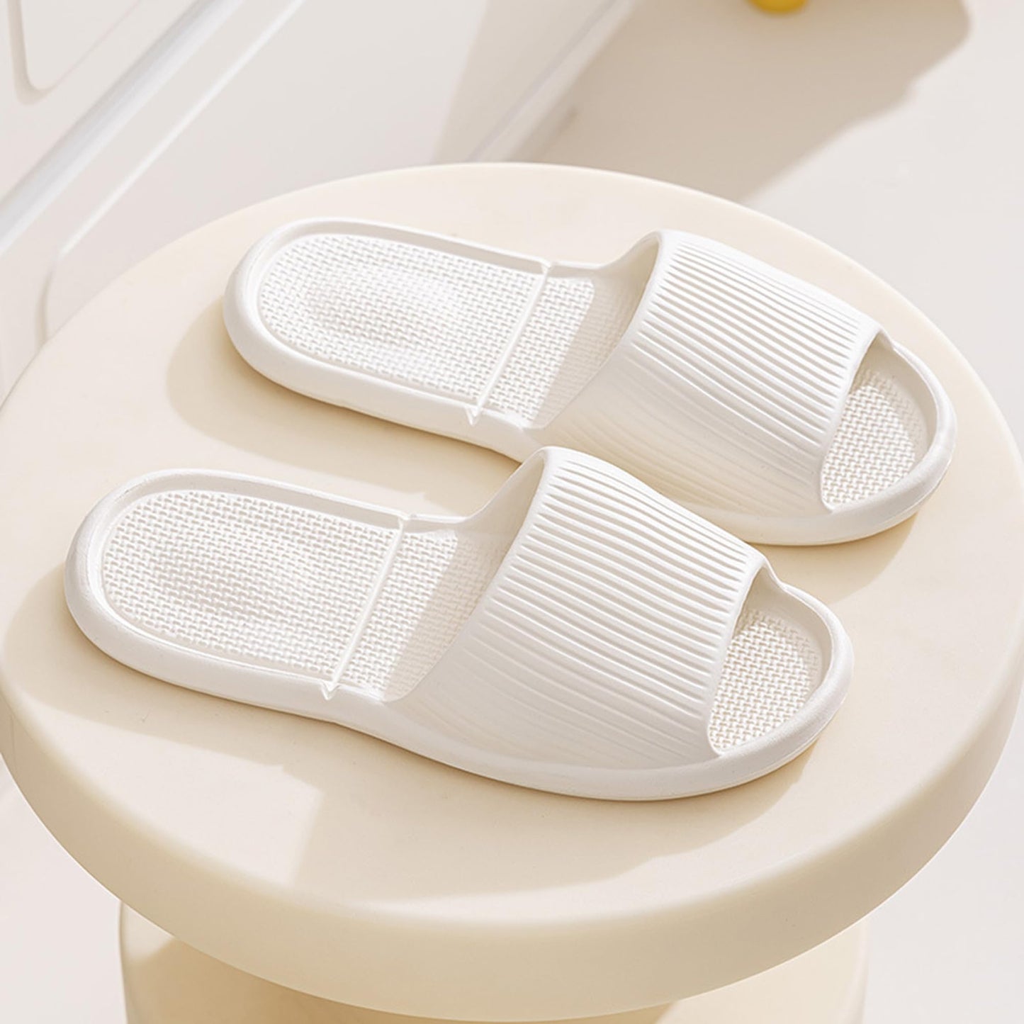 LUNASCULP Shower Shoes Travel Foldable Portable Non Slip Slippers for Hotel Guests Swimming Spa Unisex Men Women Lightweight EVA Bathroom Slides Quick Drying Water Resistant Footwear