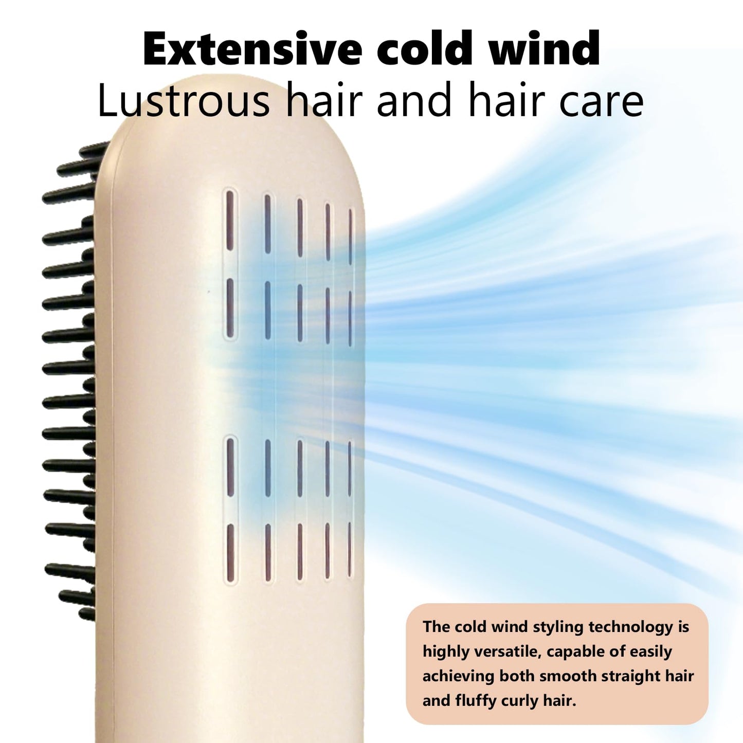 Go Brush Pro 2026 Hair Straightener, 3-Temperature Fast Heating Ceramic Ionic Hair Brush, Portable Frizz Control Styling Tool for Women, Beige