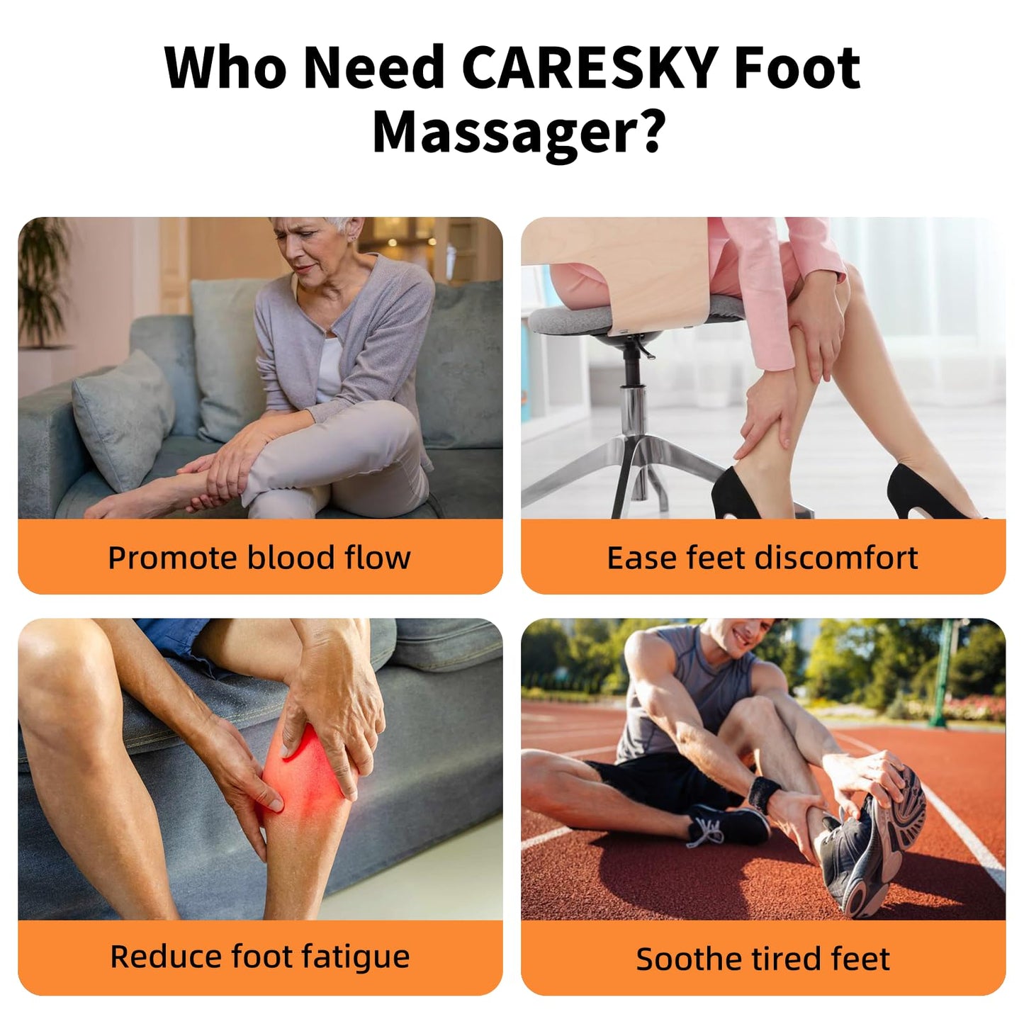 CARESKY Shiatsu Foot Massager with Heat, FSA Eligible HSA Foot Massager for Plantar Fasciitis, Neuropathy, Circulation and Pain Relief, Foot and Calf Massage at Home/Office