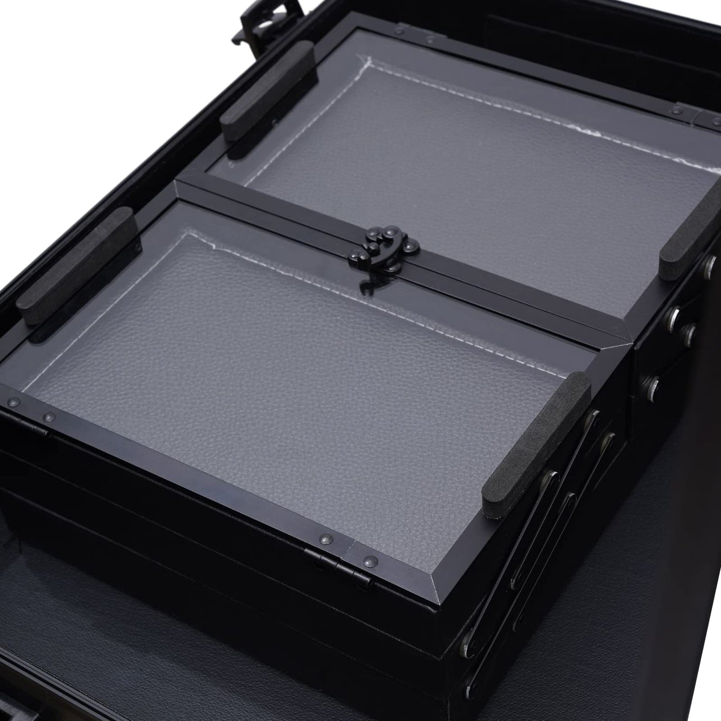 ZUANYAN Rolling Makeup Case Makeup Case 8 Led Lights, Professional Cosmetic Travel Case Vanity Organizer Rolling Makeup Train Case Box, With Mirror (Pink) (Black)