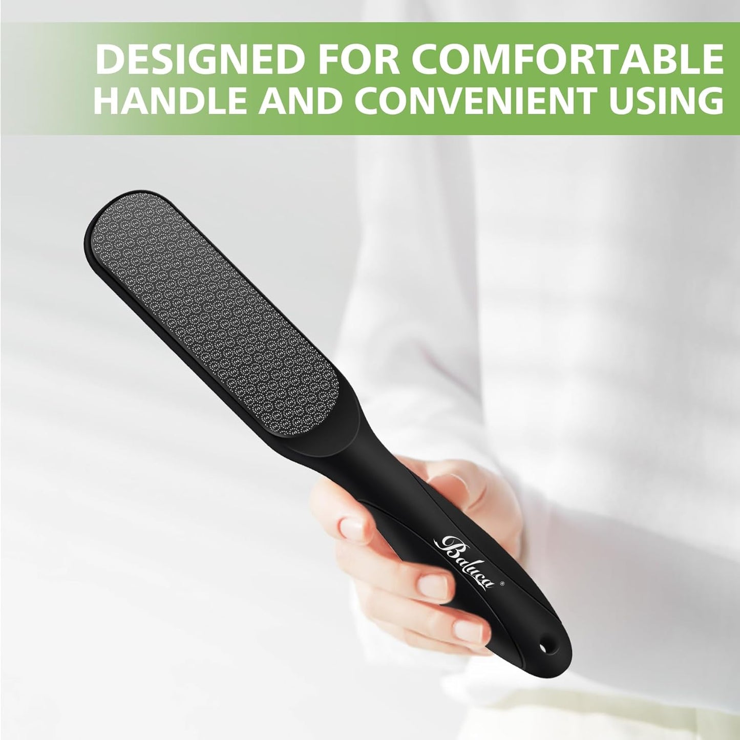Nano Glass Foot File - Hard Skin Remover & Callus Scrubber | Durable Pedicure Tool for Soft, Smooth Feet - Black