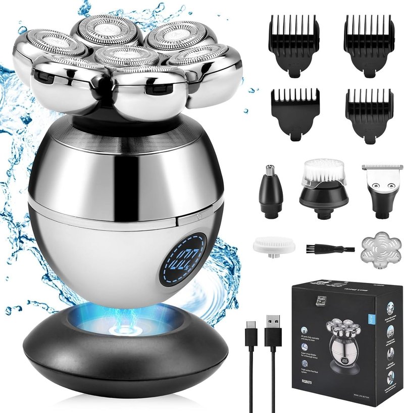 Head Shaver - 6 in 1 Shaving Kit for Men | Versatile Grooming Tool