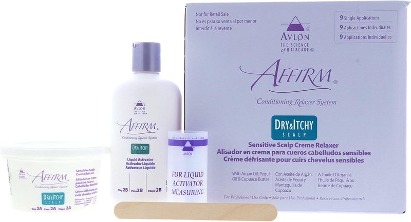 Affirm Dry & Itchy Scalp Relaxer - Sensitive Formula, 12 Piece Set