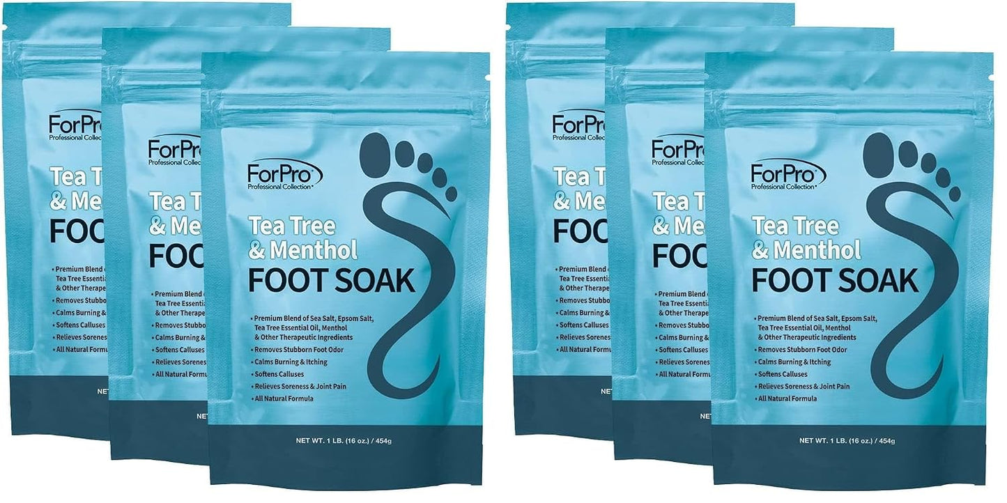 Tea Tree Oil Foot Soak | Epsom Salt & Menthol for Athletes Foot, Odor & Calluses - 3 Pack, 16oz