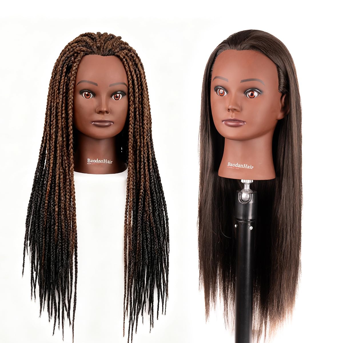 Mannequin Head with Hair - 28" Cosmetology Manikin for Braiding & Styling | Includes Free Clamp
