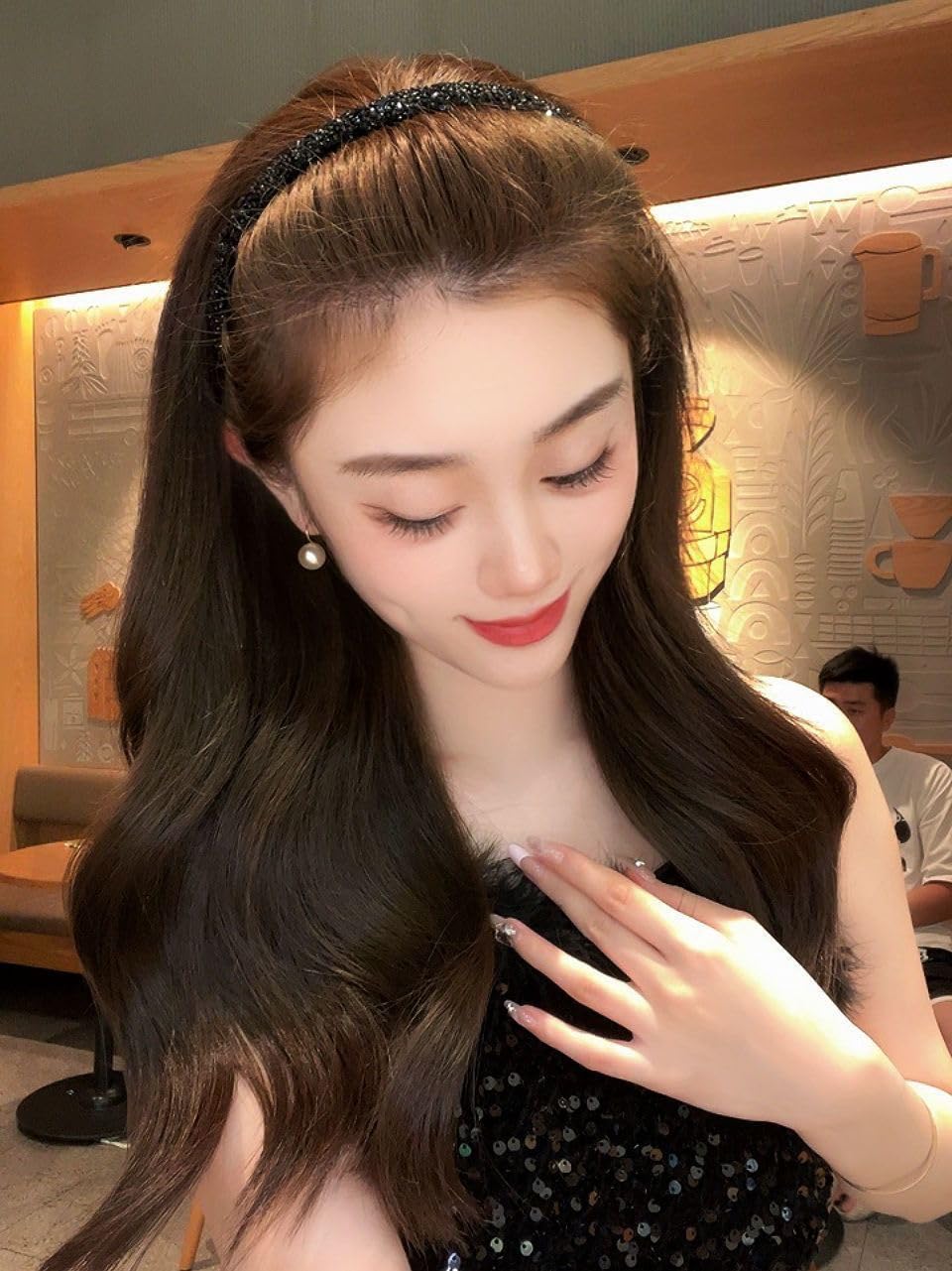 shishiruyizhong 4Pcs Rhinestone Headband with Teeth,Fashion Non Slip Head Bands Headbands Crystal Hairband Sparkly Diamond Hairbands Hair Accessories for Women Girls Bride Bridesmaids Wedding Party