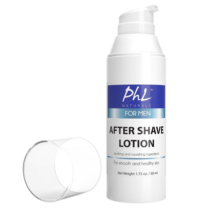 PHL Naturals Unscented Aftershave for Men – Fragrance-Free, Alcohol-Free After Shave Lotion for Sensitive Skin – Soothes, Prevents Razor Burn, Moisturizes – 1.75 oz
