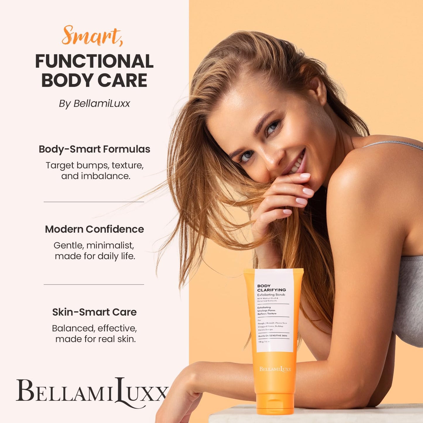 Body Acne Treatment Scrub - Reduce Breakouts on Back, Chest, & Thighs | Natural Actives for Smooth Skin