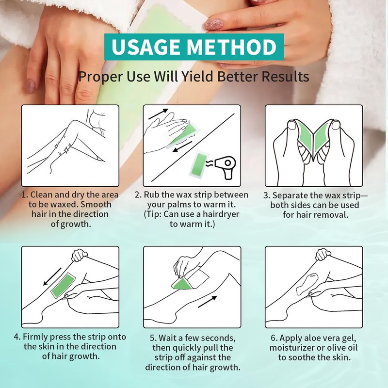 Wax Strips, 40 Pcs Wax Strips For Face & Body, Waxing Strips For Hair Removal At Home For Facial, Arms, Legs, Underarms, Bikini, Back, Women And Men (20*Big, 20*Small,4*Oil Wipes)