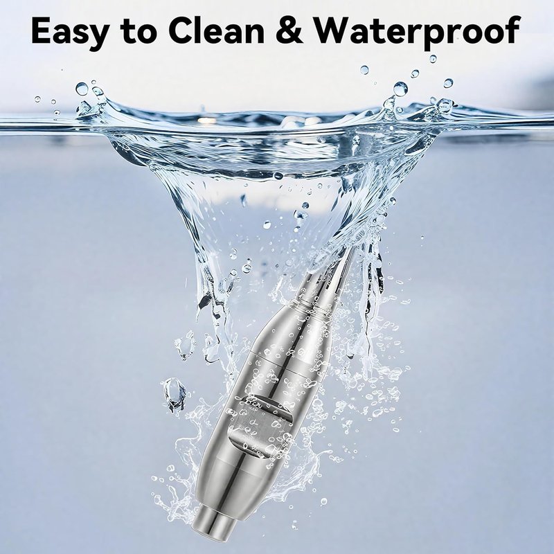 Lukyskn Ear Nose Hair Trimmer for Men, Silver | Painless Waterproof Nasal Hair Remover, Portable Stainless Steel Clippers, Professional Grooming Tool