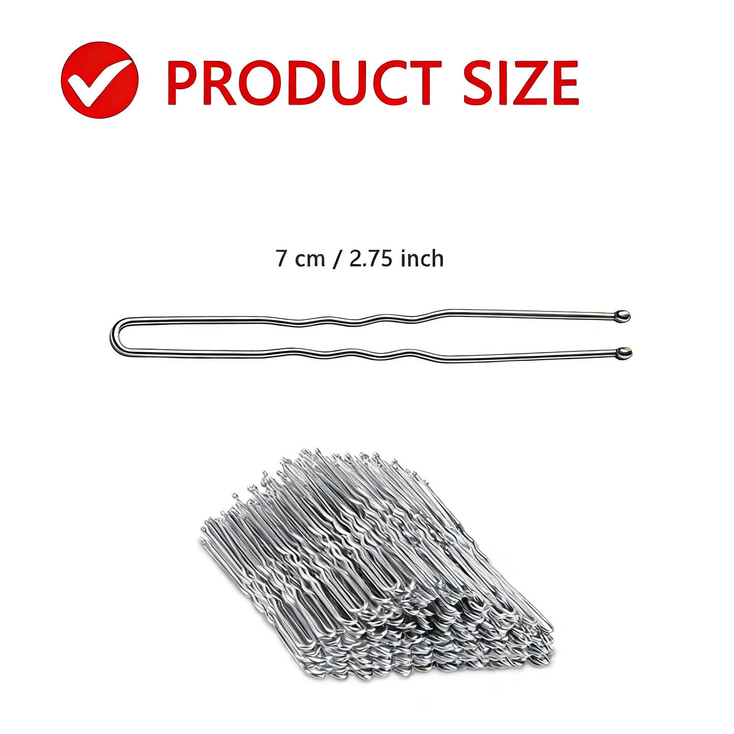 DEFENSUN 150 Pcs Silver U-Shaped Hair Pins, 2.75 Inch Strong Hold Bun Pins for French Twists, Non-Slip Premium Hairpins with Storage Box for Women Girls Thin Thick Hair Updo Braid Wig