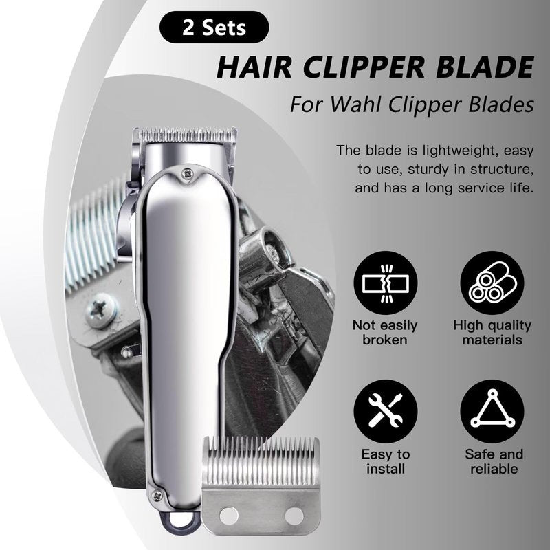 Steel Hair Clipper Blades 2 Pack Fit for Wahl ElitePro, ExtremeGripPro, MC3, ProSeriesPlatinum, Self-CutPro, Pet-Pro, NotfitMulti-Purpose79607 Precision Premium Smooth Cut Clippers by YTXXDEUS