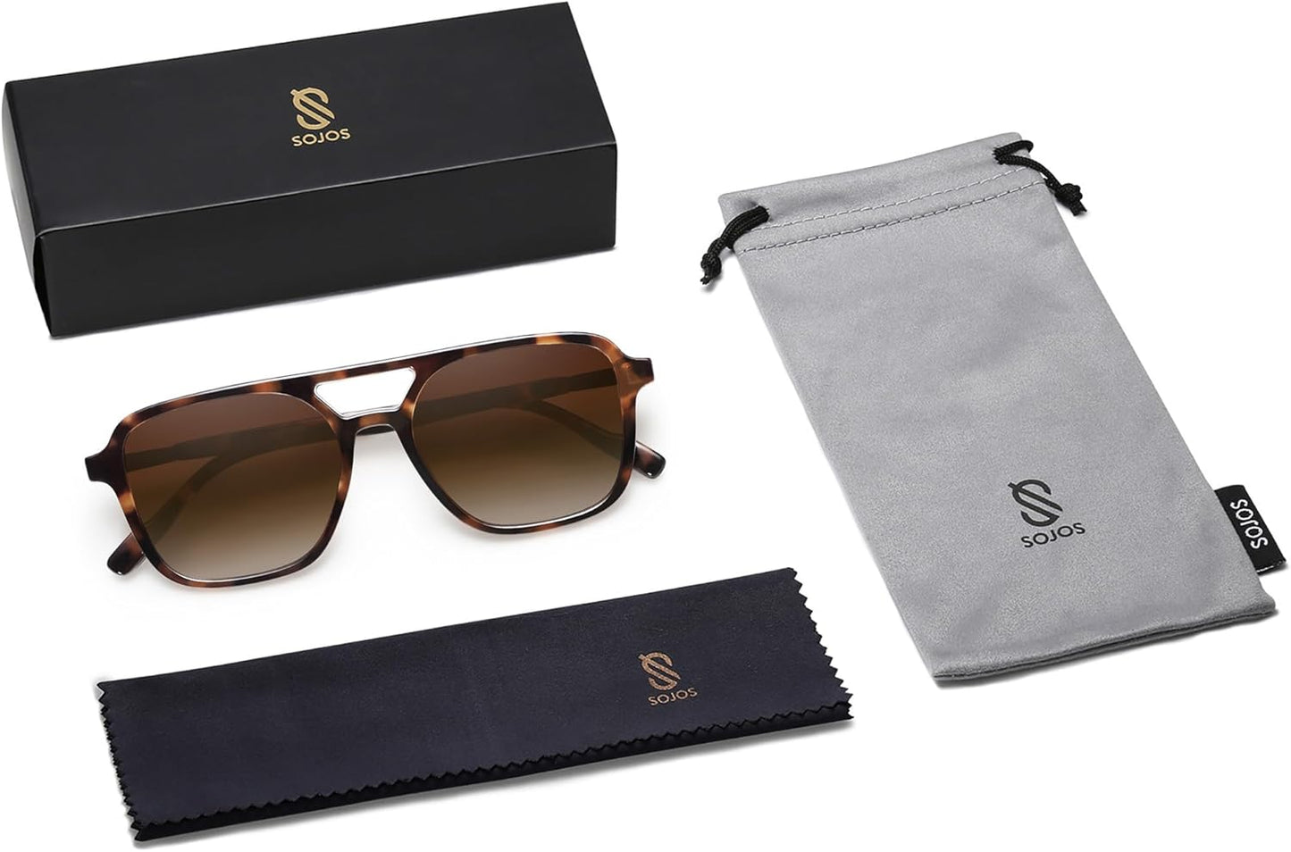Retro Aviator Sunglasses - Trendy Rectangle Shades for Men & Women | SJ2202