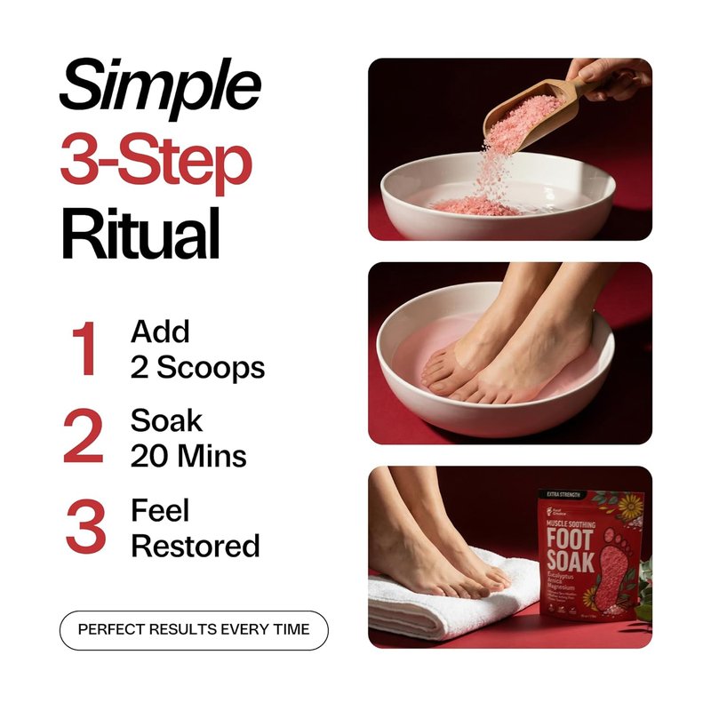 Muscle Soothing Foot Soak - Epsom Salt & Arnica for Soreness Relief | Eucalyptus & Peppermint - 1lb
