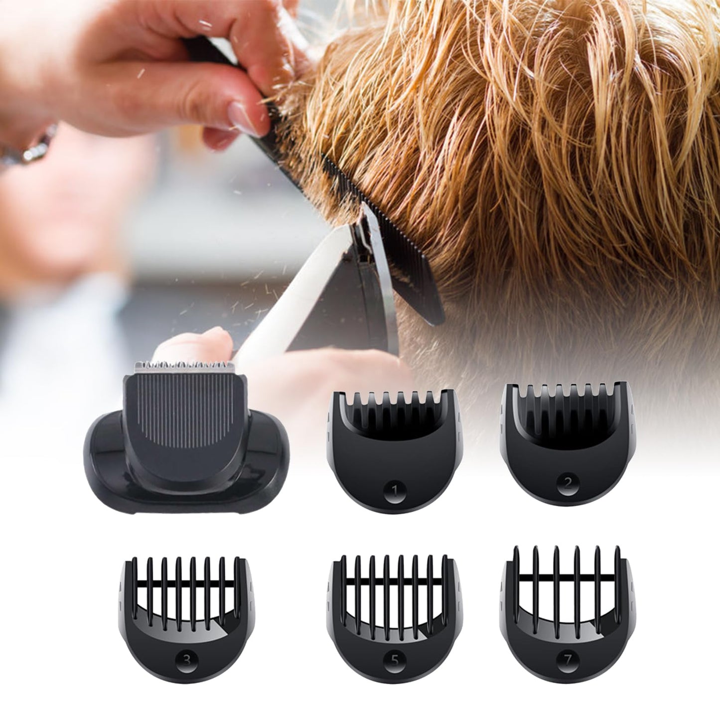 Beard Trimmer Attachment Fit for Br-aun Series 5, 6 and 7 Electric Razors 1/2/3/5/7mm, Replacement Shaver Guide Combs for 5018s, 5020s, 6075cc, 7071cc, 7075cc, 7085cc, 7020s, 5050cs, 6020s, 6072cc
