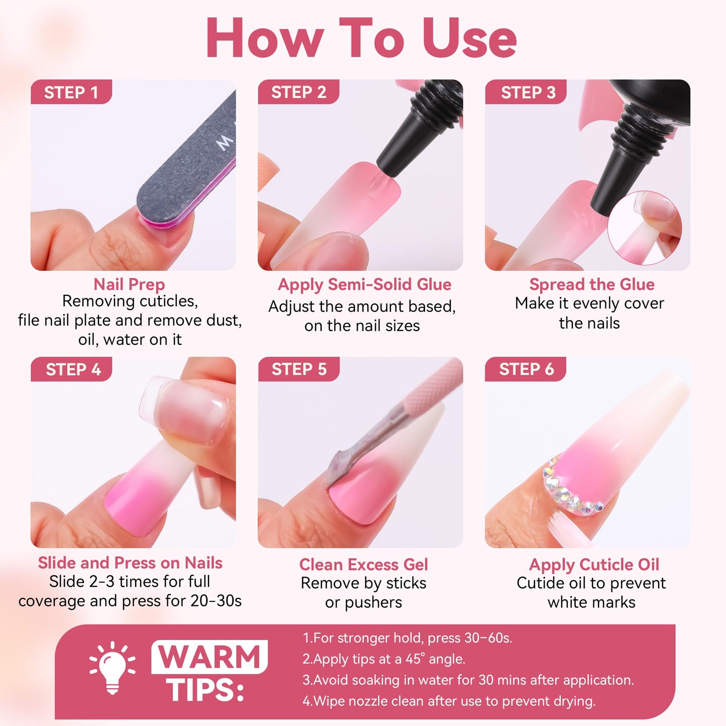 Makartt Press On Nail Glue: No UV Lamp Needed, 20s Air Dry Adjustable for Beginners, Strong Hold, Semi-Solid Precise Control, Easy for Press-On Users At-Home DIY, Hema-Free for Sensitive Nails 10ml*2