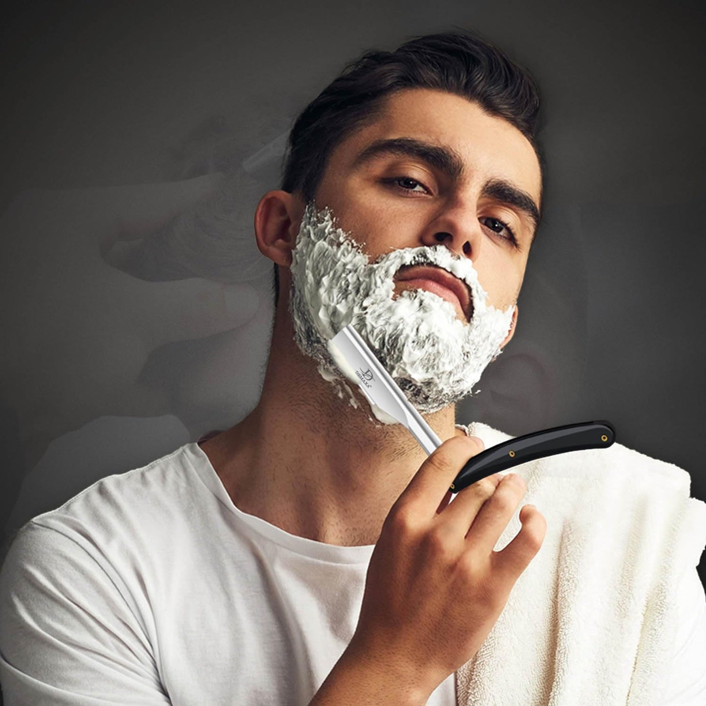 Professional 20 Straight Razor Blades with DEMAXA Shavette Straight Razors for Men - Navajas para Barbero Professional Barber Razor Blade for Close Shaving with Soft Pouch - Cut Throat Razors for Men