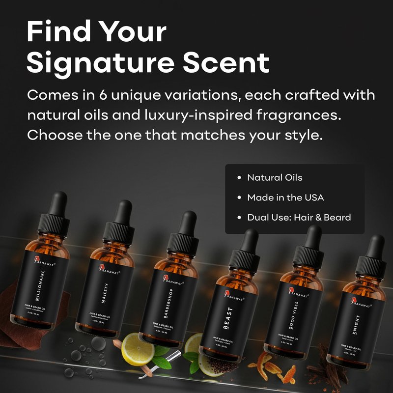 BAHAWAT Beard Oil -Premium Beard Oil Conditioner & Softener - Leather Sandalwood scent- Eliminates Beard Itch, Promote a Healthy, Full Beard, Natural Ingredients, 2 ounce.