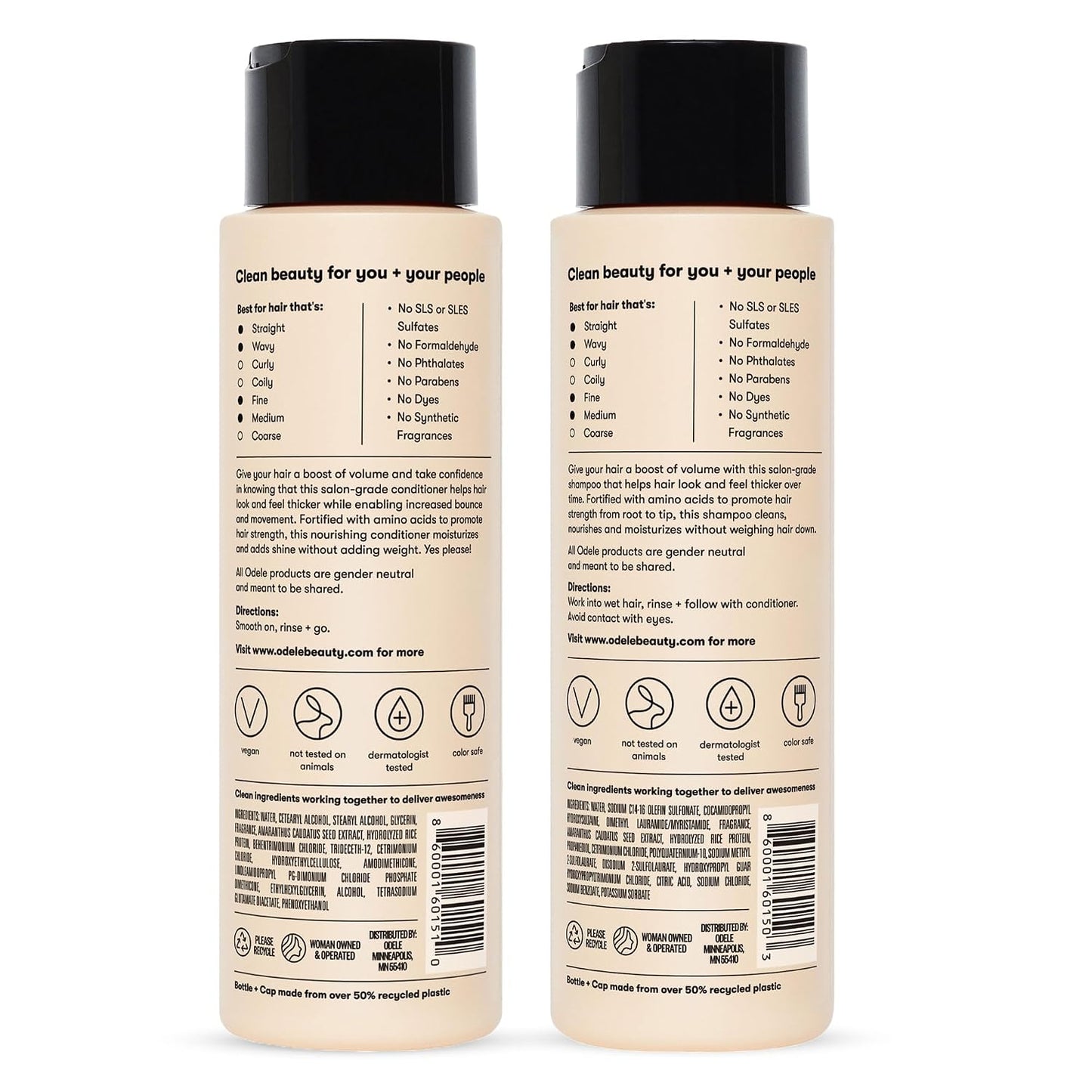 Volumizing Shampoo & Conditioner Set - Sulfate-Free, Adds Moisture & Shine | 13 Fl Oz Each (2-Pack)
