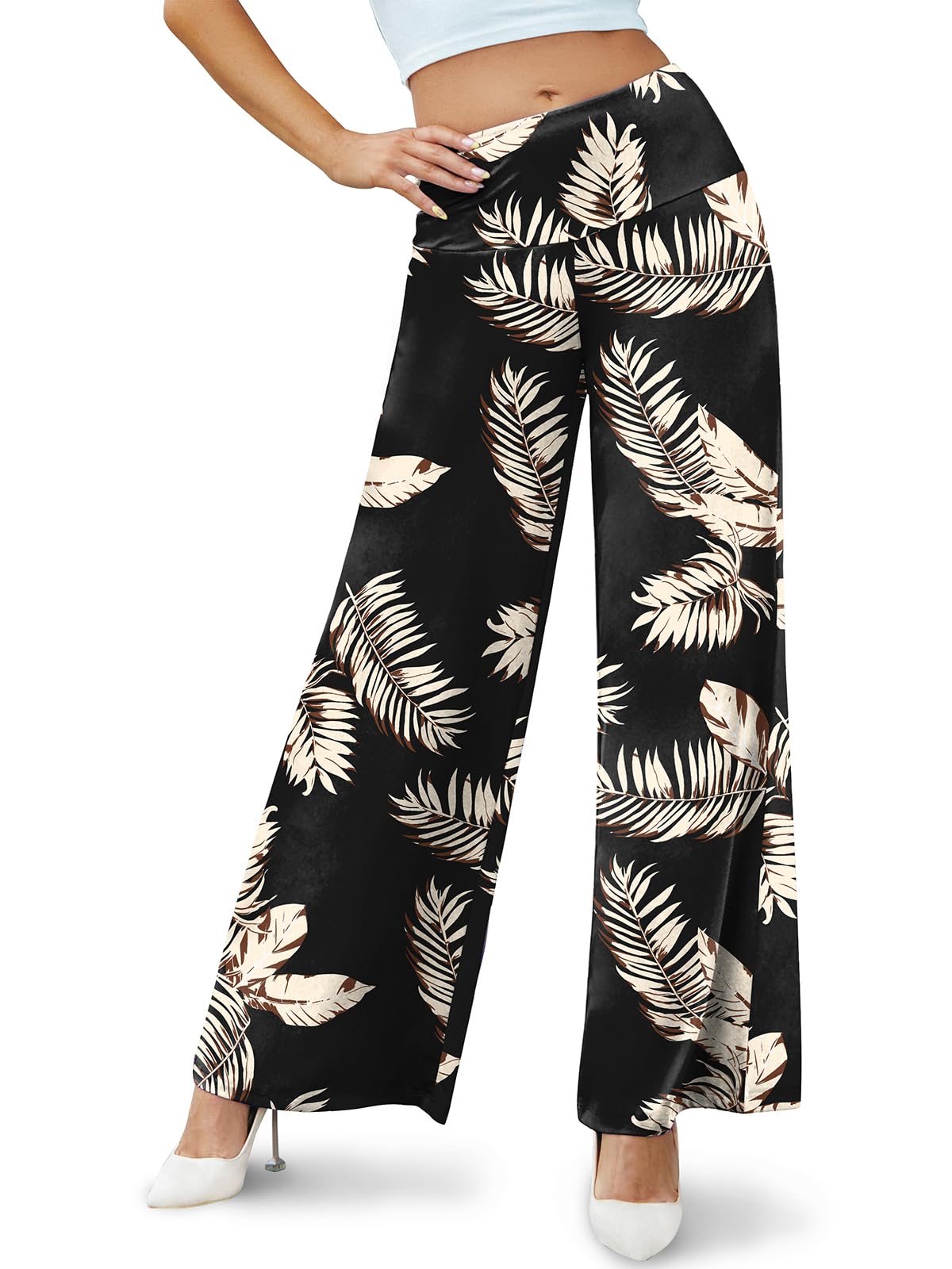 Arolina Palazzo Pants for Women Wide Leg Flowy Pants Casual Comfy High Waist Summer Pants