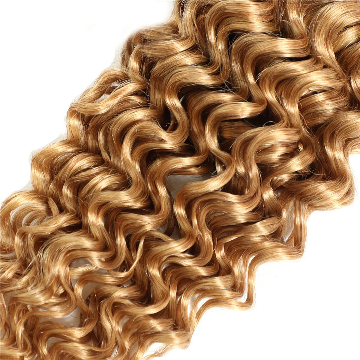 12 14 16 Inch #27 Honey Blonde Bundles Human Hair 3 Bundles Brazilian Remy Hair 100 Grams/Bundle 10A Grade Unprocessed Virgin Hairs Blonde Water Wave Bundle Weaves Extensions
