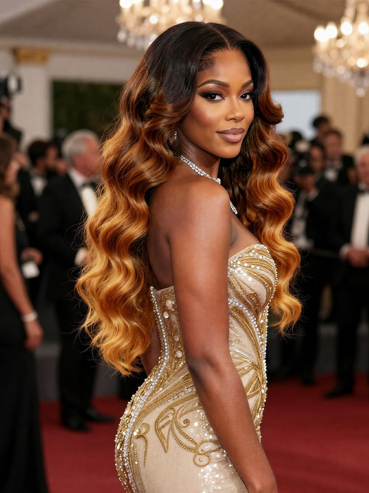 Chikamlty Ombre Bundles Human Hair, 16A Raw Indian Hair Bundles Body Wave, 20 Inch Colored Honey Blonde 1B27 Ombre Human Hair Bundles, 2 Years Service Life, Keep Texture Silky Soft Tangle-Free