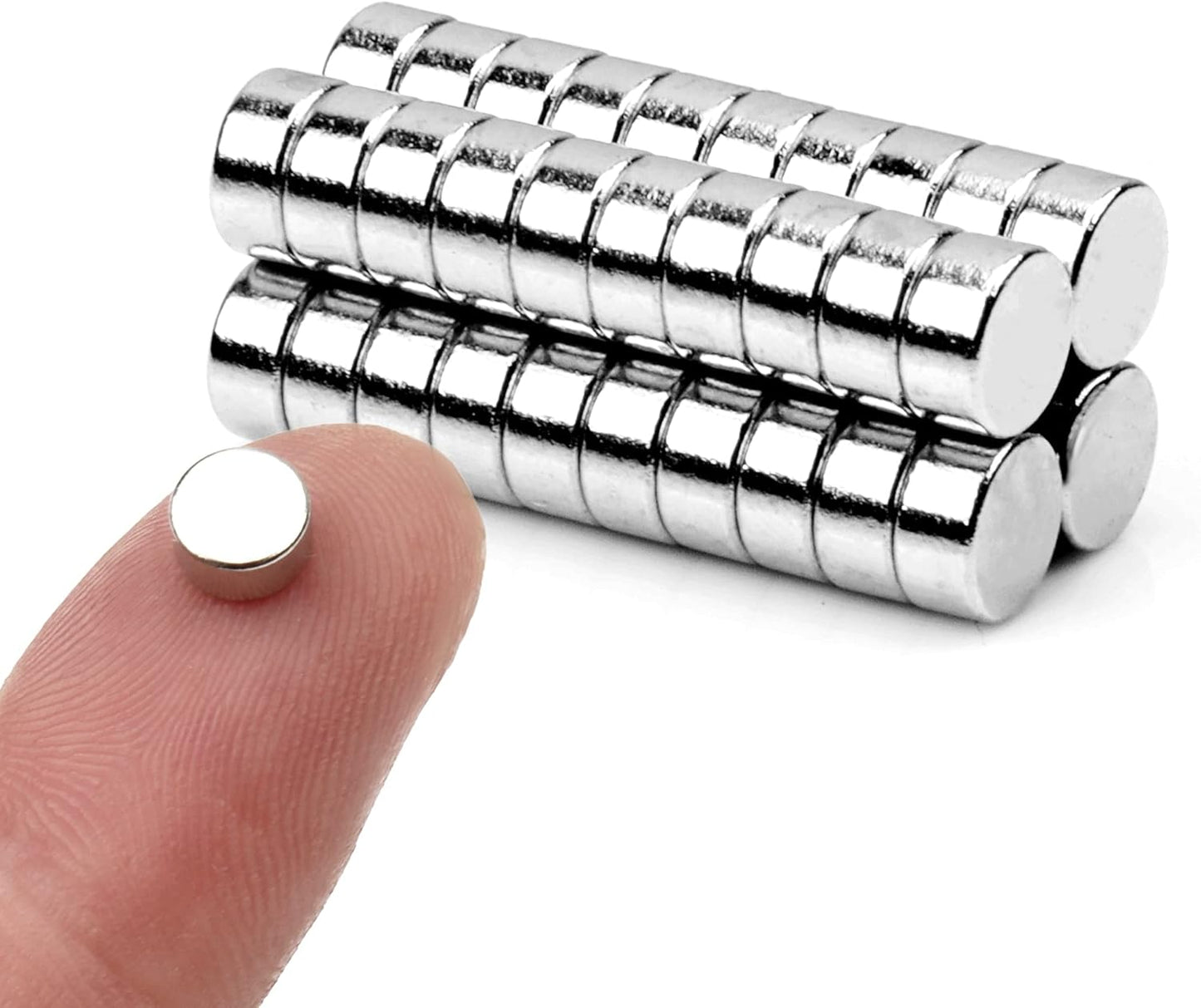 Small Round Magnets - 60pcs Durable Mini Refrigerator Magnets for Office & Crafts | White