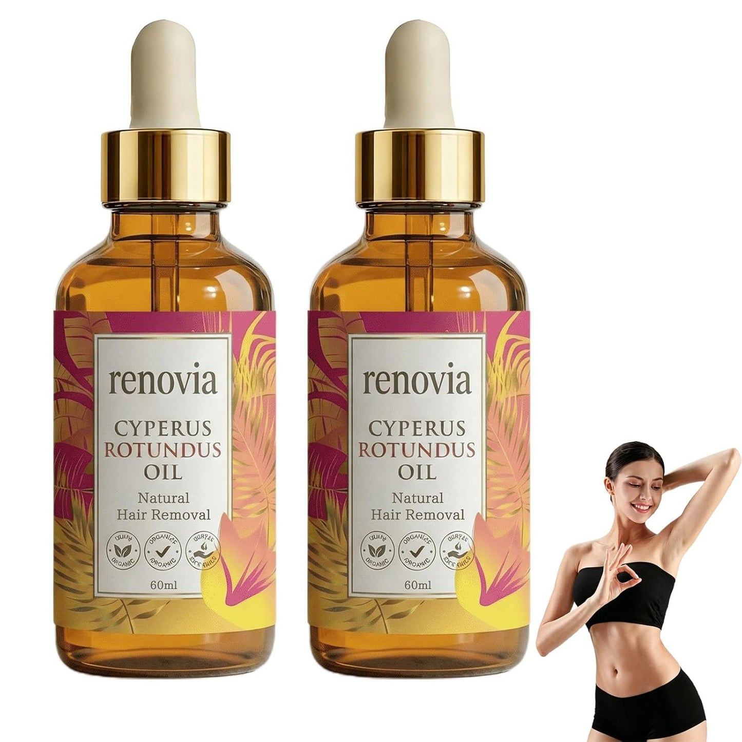 Cyperus Rotundus Oil for Hair Removal - Moisturizing Skin Serum, Gentle Formula | 1 Bottle
