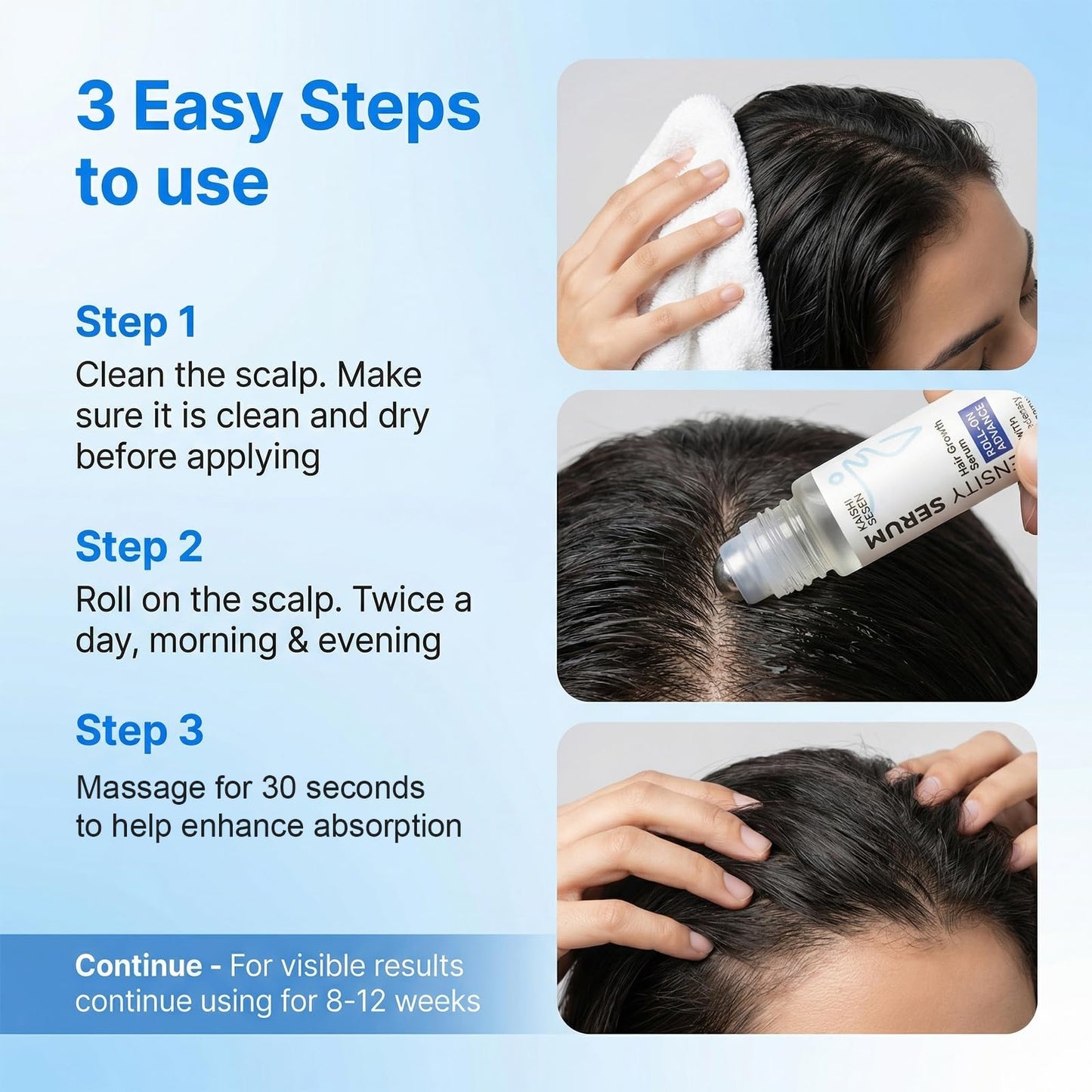 Hair Growth Serum Roll On with Rosemary & Redensyl – Hair Thickening Serum for Thinning Hair, For Thicker-Looking Hair & Helps Balance Scalp Oil, All Hair Types, Men & Women, 0.85 Fl Oz, 2-Pack