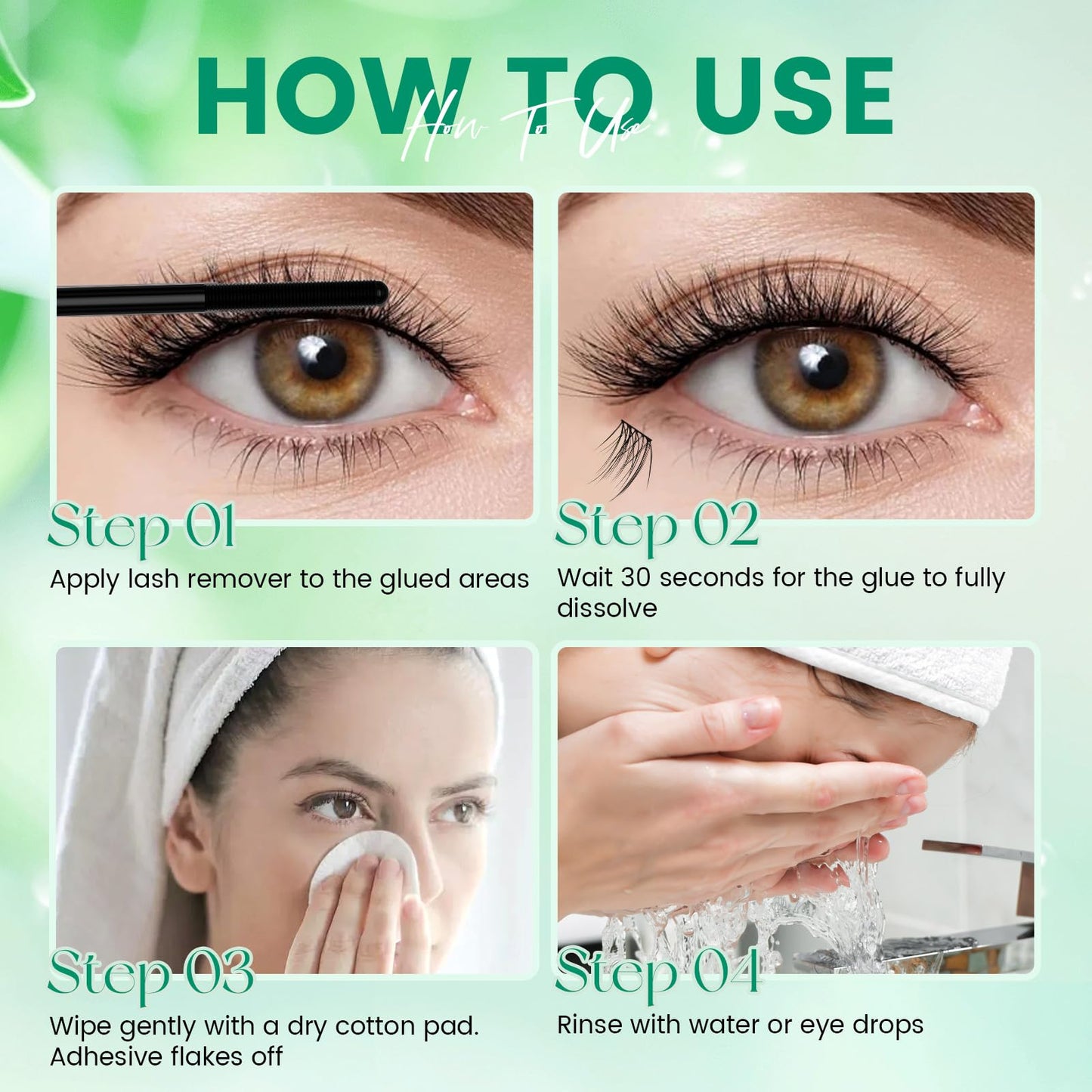 KEYYOU Lash Remover with Brush 10ML, Fast-Acting Lash Glue for Eyelash Cluster, Lash Cluster Remover Oil for False Eyelash Glue Dissolve, Gentle Eye Makeup Cleanser(10mL)