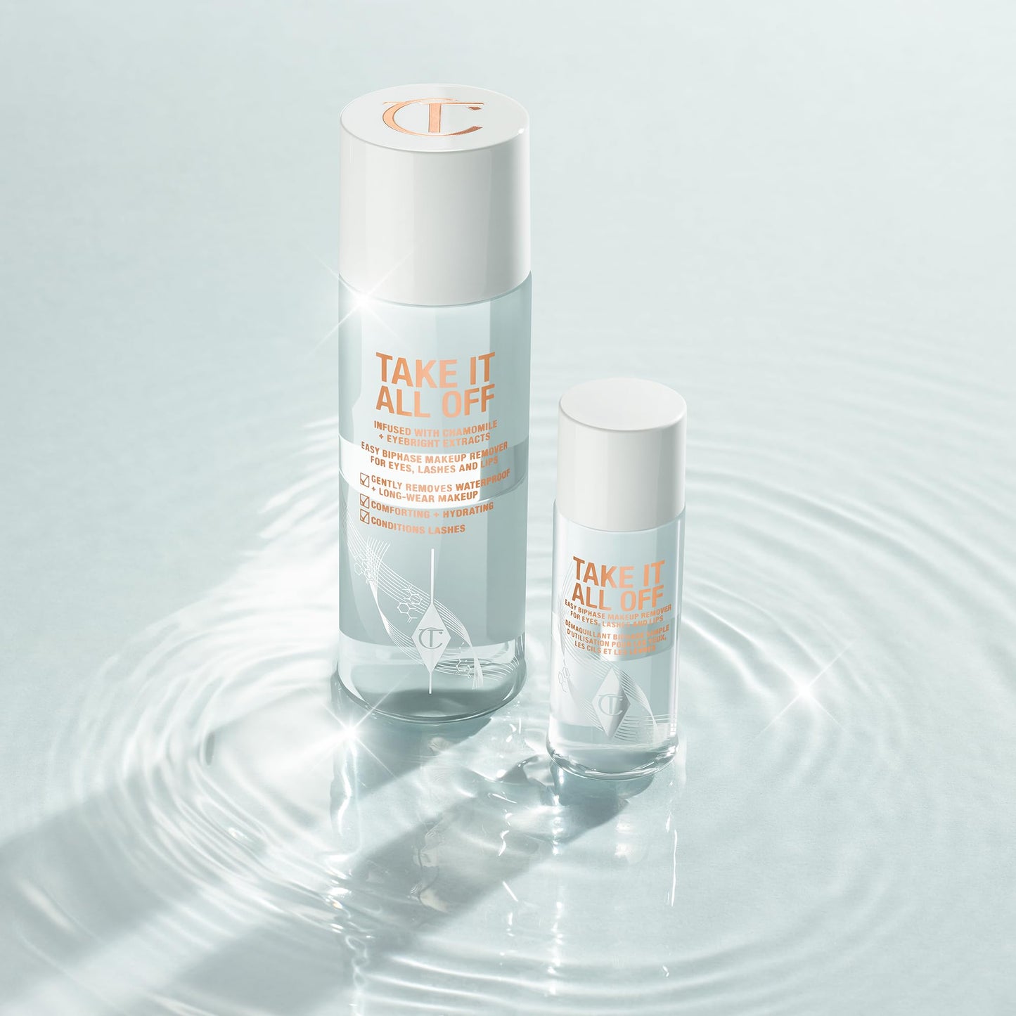 Charlotte Tilbury Take It All Off Makeup Remover - Bi-Phase Cleansing Oil Makeup Remover Enriched with Soothing Camomile to Condition Lashes & Lips - Removes Waterproof Formulas (120ml)