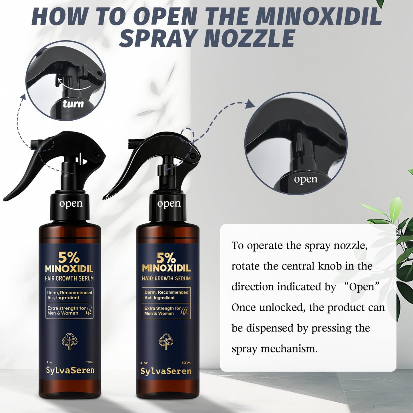 Minoxidil Spray for Hair Growth - Effective Treatment for Thinning Hair & Receding Hairline | 4 oz with Rosemary Extract