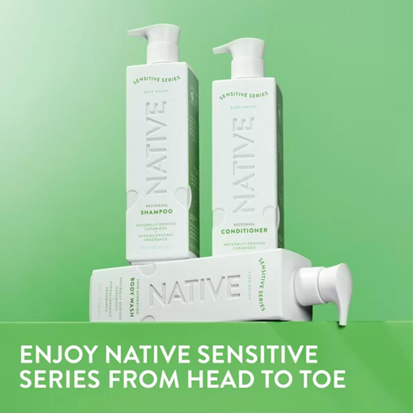 Restoring Shampoo & Conditioner for Sensitive Scalps | Bare Melon - 18oz (Pack of 2)