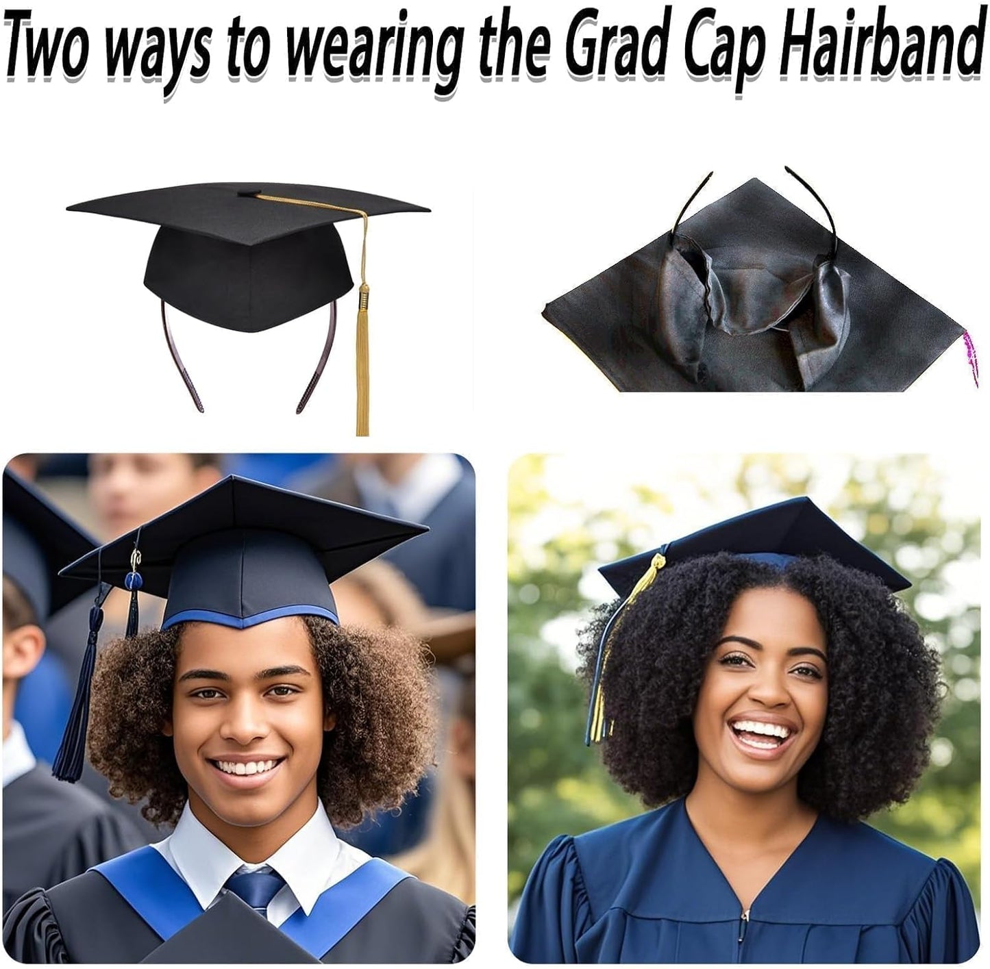 Graduation Cap Headband - Firm Anti-Fall Hairband for New Grads | Stylish & Comfortable Design