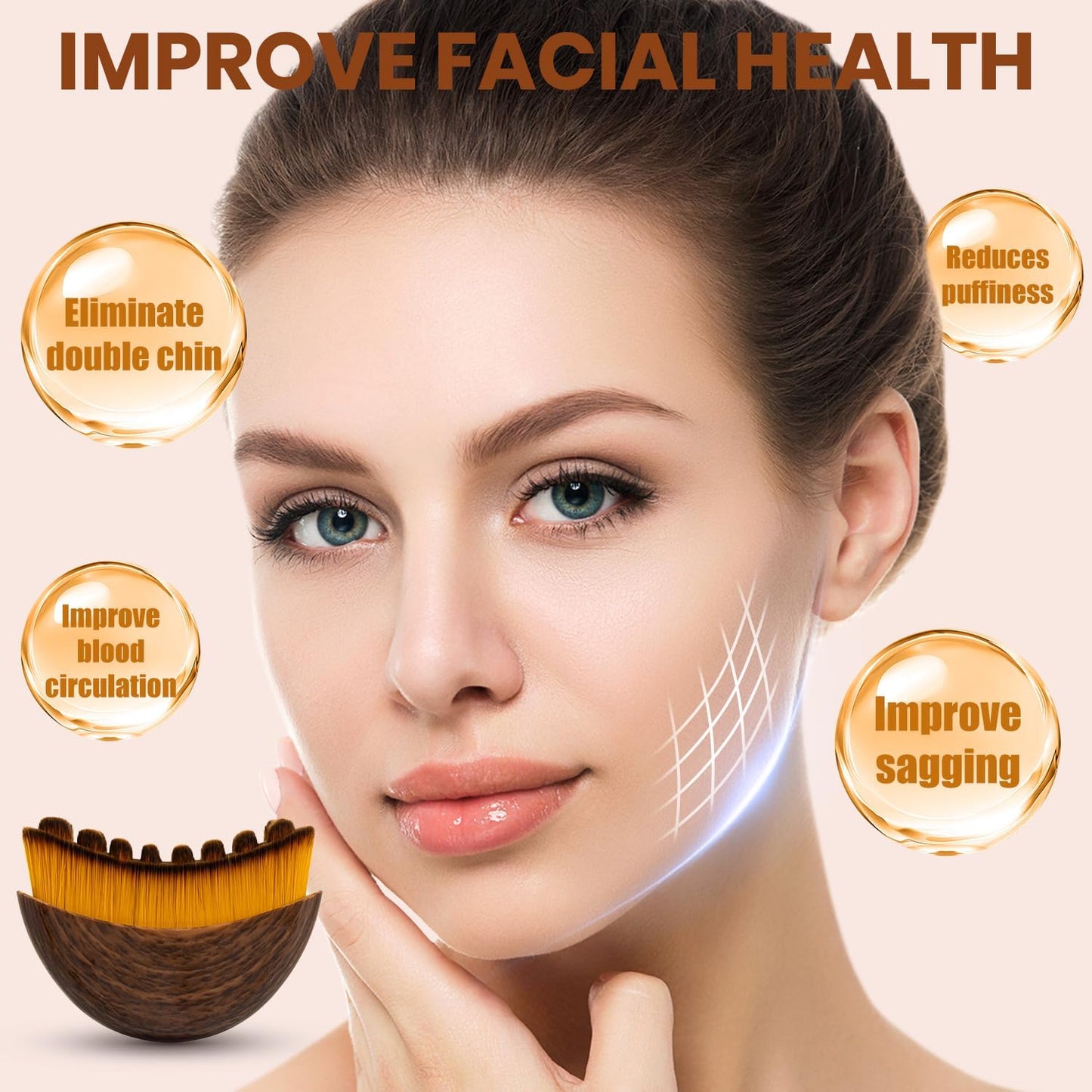 2pcs New Lymphatic Contour Face Brush, Face Brush for Lymphatic Drainage,Soft Facial Sculpting GuaSha Dry Tool,Face Contour Depuff Lift Tool for Anti-Puffiness & Detox, Fit The Skin Precisely (2pcs)