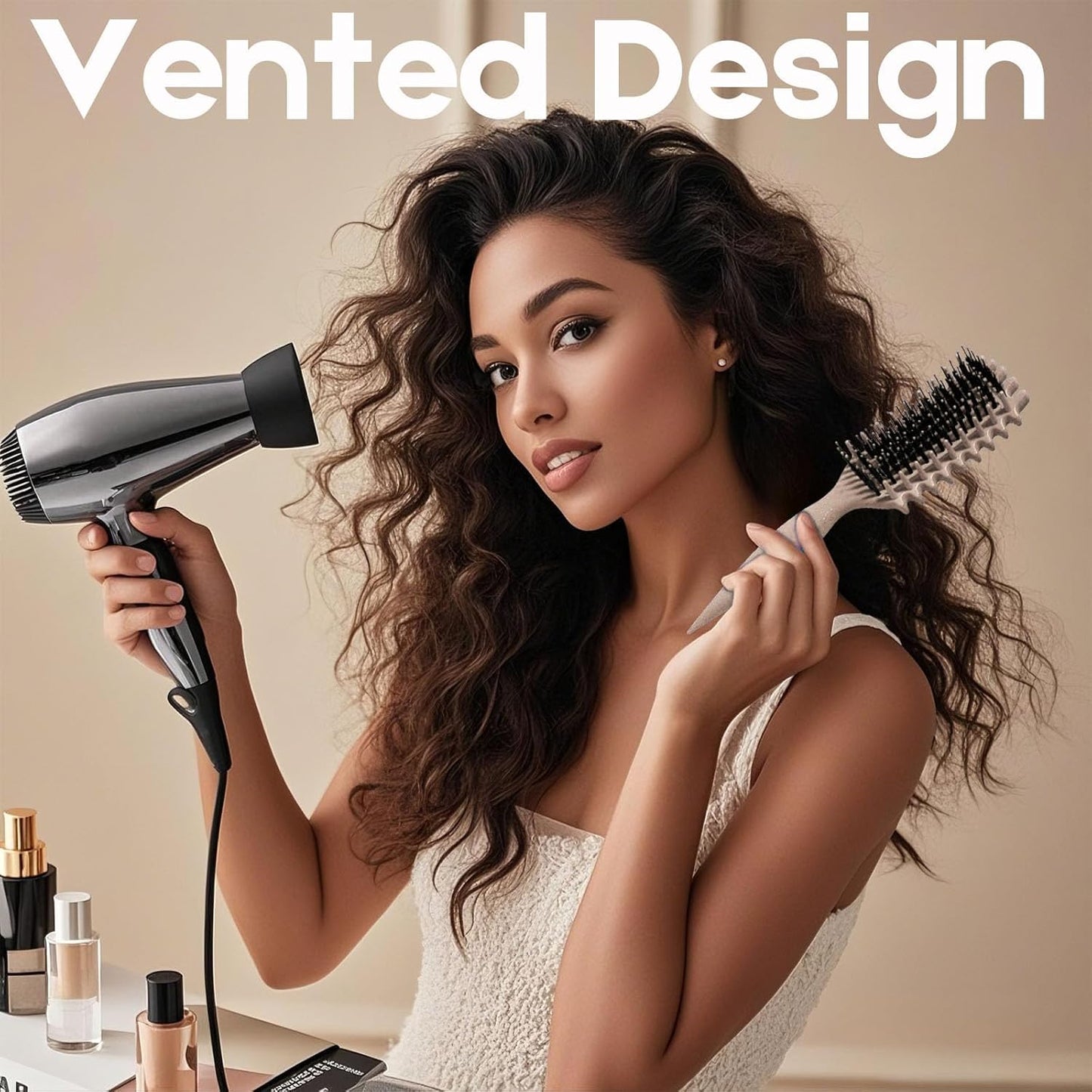 Curly Hair Brush - Candybrush Curl Defining Tool for Detangling & Shaping | Ideal for Wet & Dry Hair (Black)