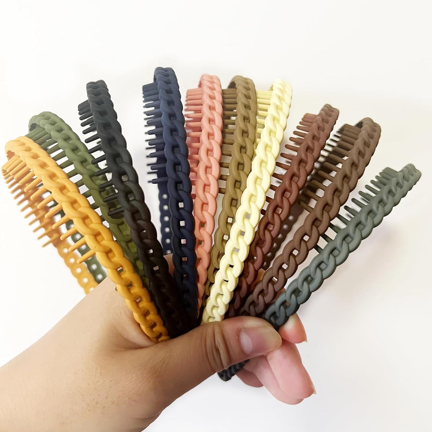 7mm Thin Headbands for Women | 10 PCS Colorful Plastic Hair Bands with Teeth for Men & Teen Girls