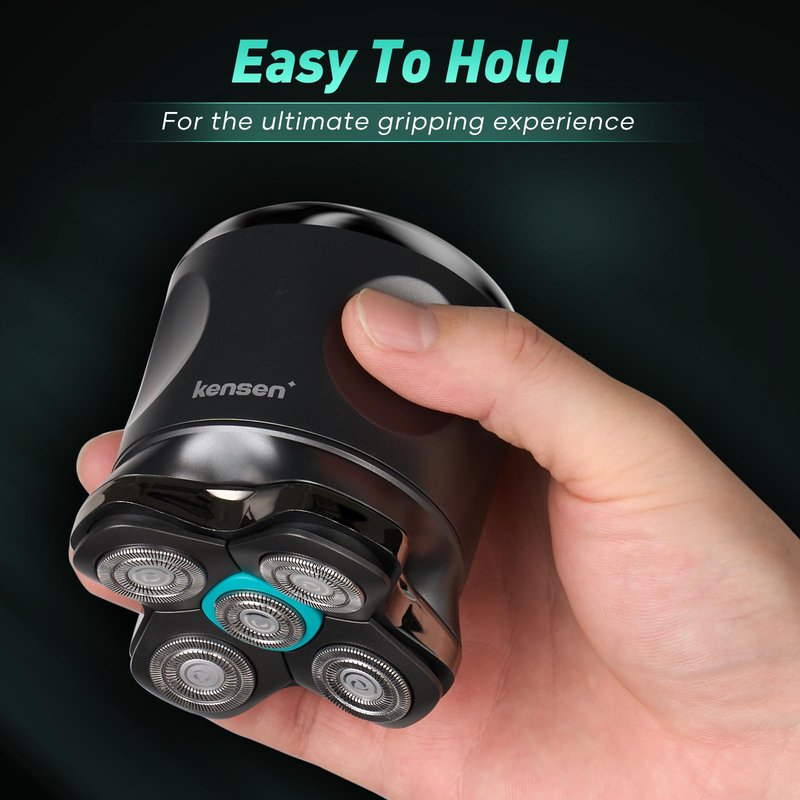 5D Head Shavers for Bald Men - Kensen 2025 Upgraded Large Hair Chamber Bald Head Shavers for Men, Best Head Razors for Bald Mens Waterproof USB-C Cordless 160min for Home Office Travel
