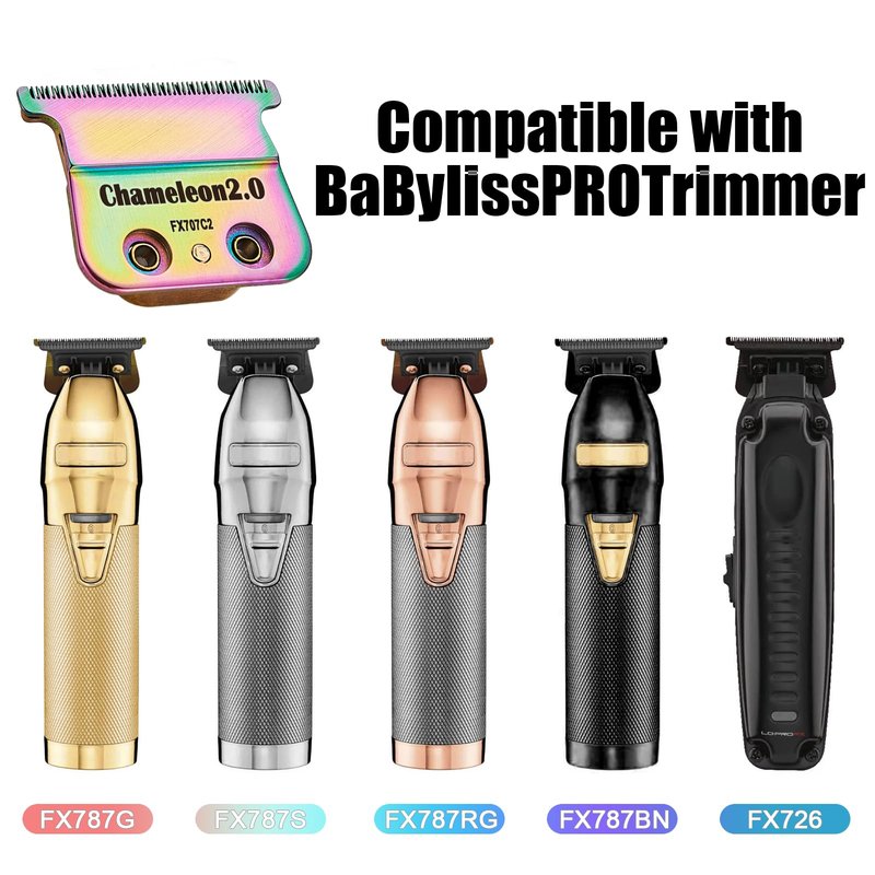 Replacement Head Compatible With FX707Z DLC 2.0, Replacement Blade Fit for Babyliss PRO Barberology Trimmer Blade, Trimmer Blade Replacement Compatible with BaBylissPRO FX787 & FX726 (1 Pcs Chameleon)