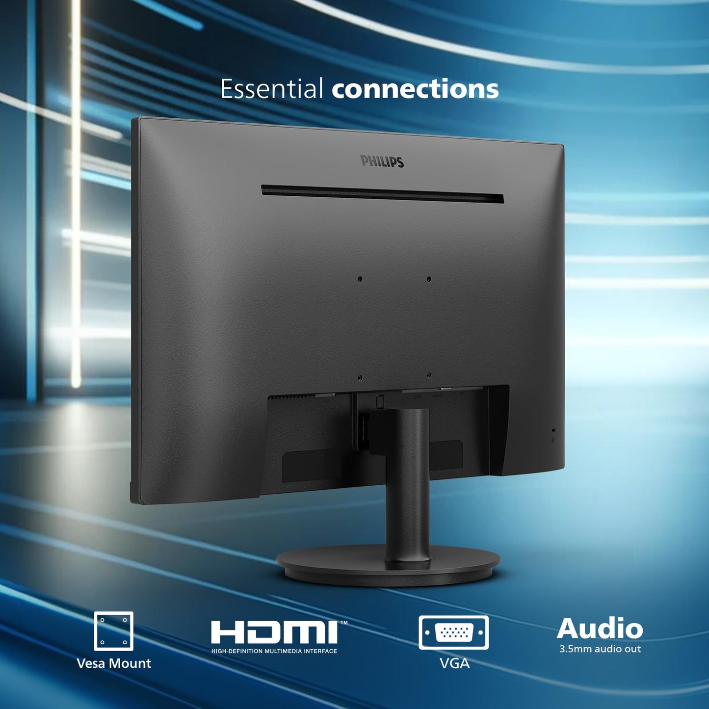 Philips 24 inch 100Hz Computer Monitor, Frameless Full HD (1920 x 1080), VESA, HDMI x1, VGA Port x1, Eye Care, 4 Year Advance Replacement Warranty, 241V8LB
